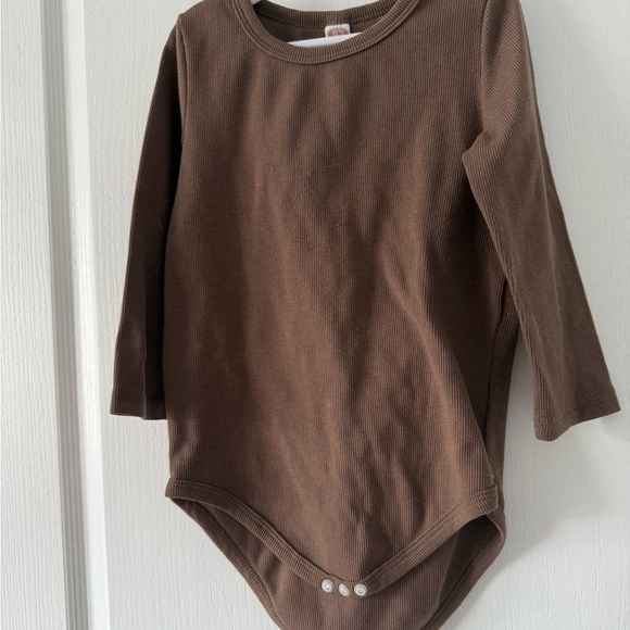 SHEIN Cocoa Brown Long Sleeve Bodysuit - Picture 2 of 6
